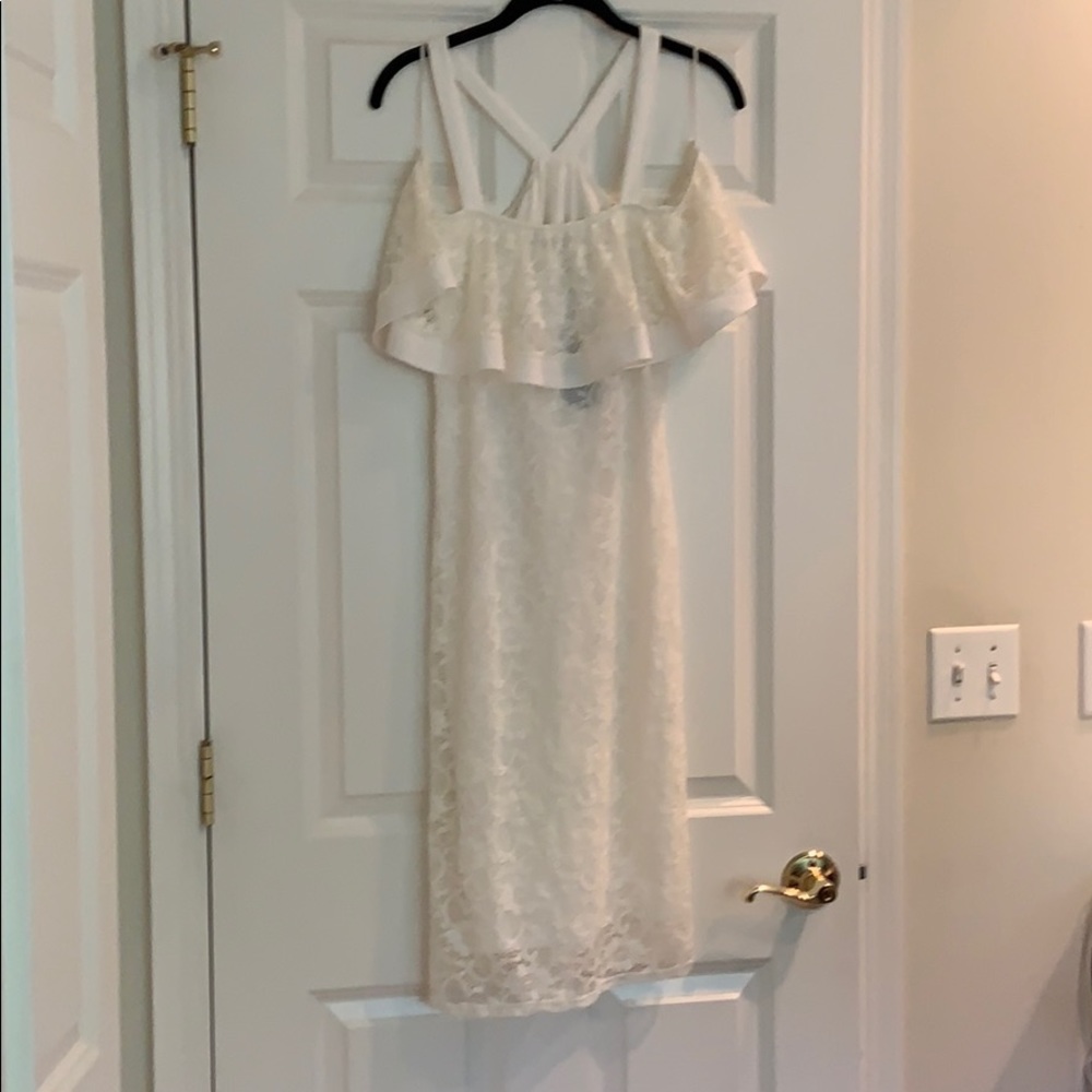 NWT. Quiz white eyelit dress size 12